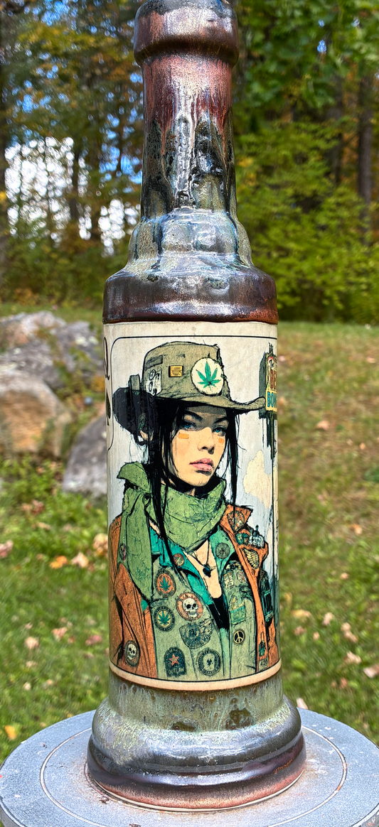 Queen of Spades Ceramic Bong Outlaw Playing Card Art
