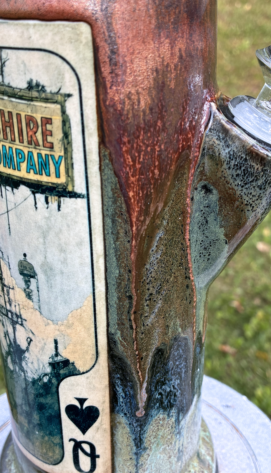 Queen of Spades Ceramic Bong Outlaw Playing Card Art