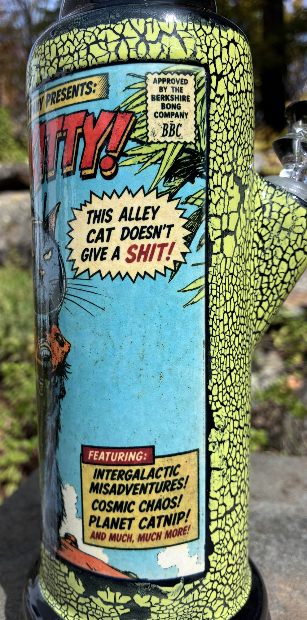 Space Kitty Alley Cat Comic Ceramic Bong