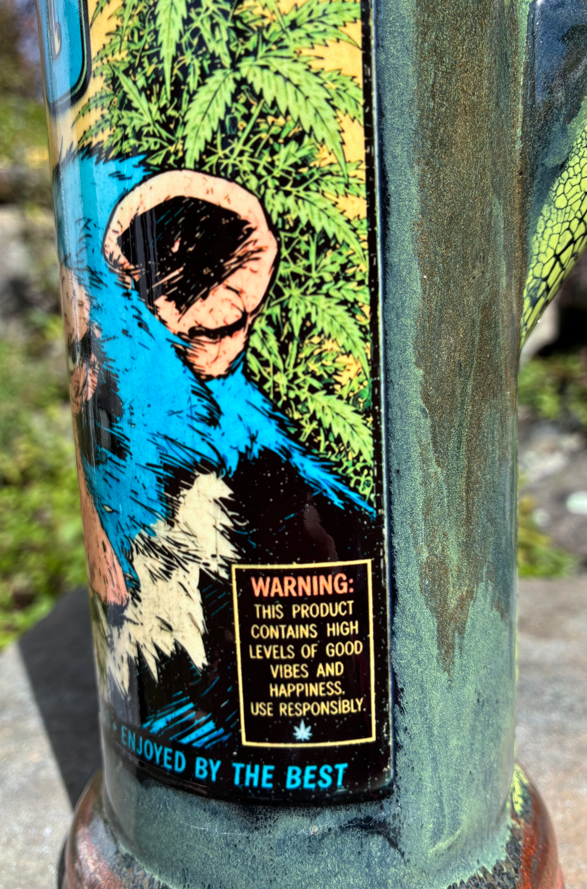 Stoned Strong Blue Chimp Handmade Ceramic Bong
