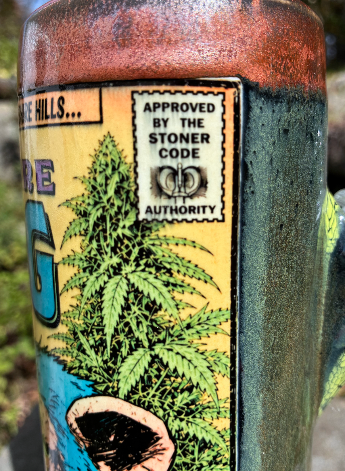 Stoned Strong Blue Chimp Handmade Ceramic Bong