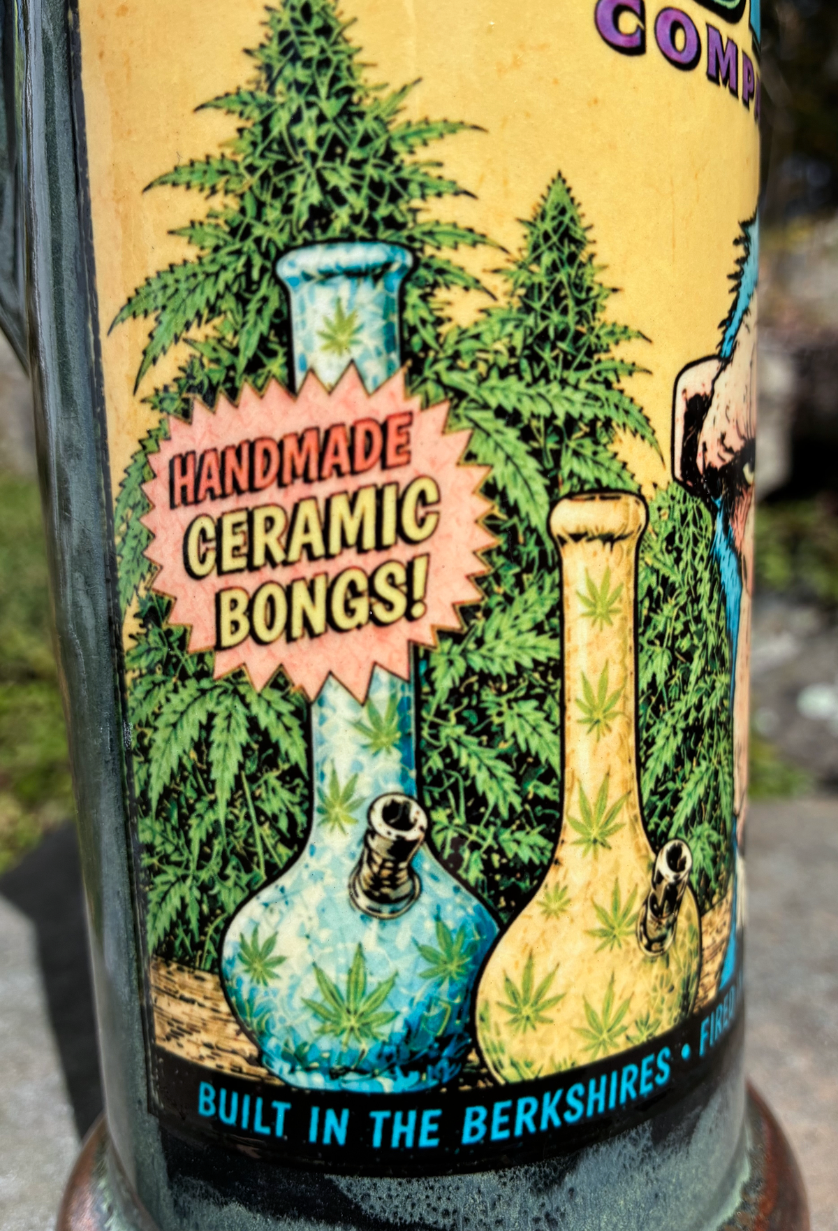 Stoned Strong Blue Chimp Handmade Ceramic Bong