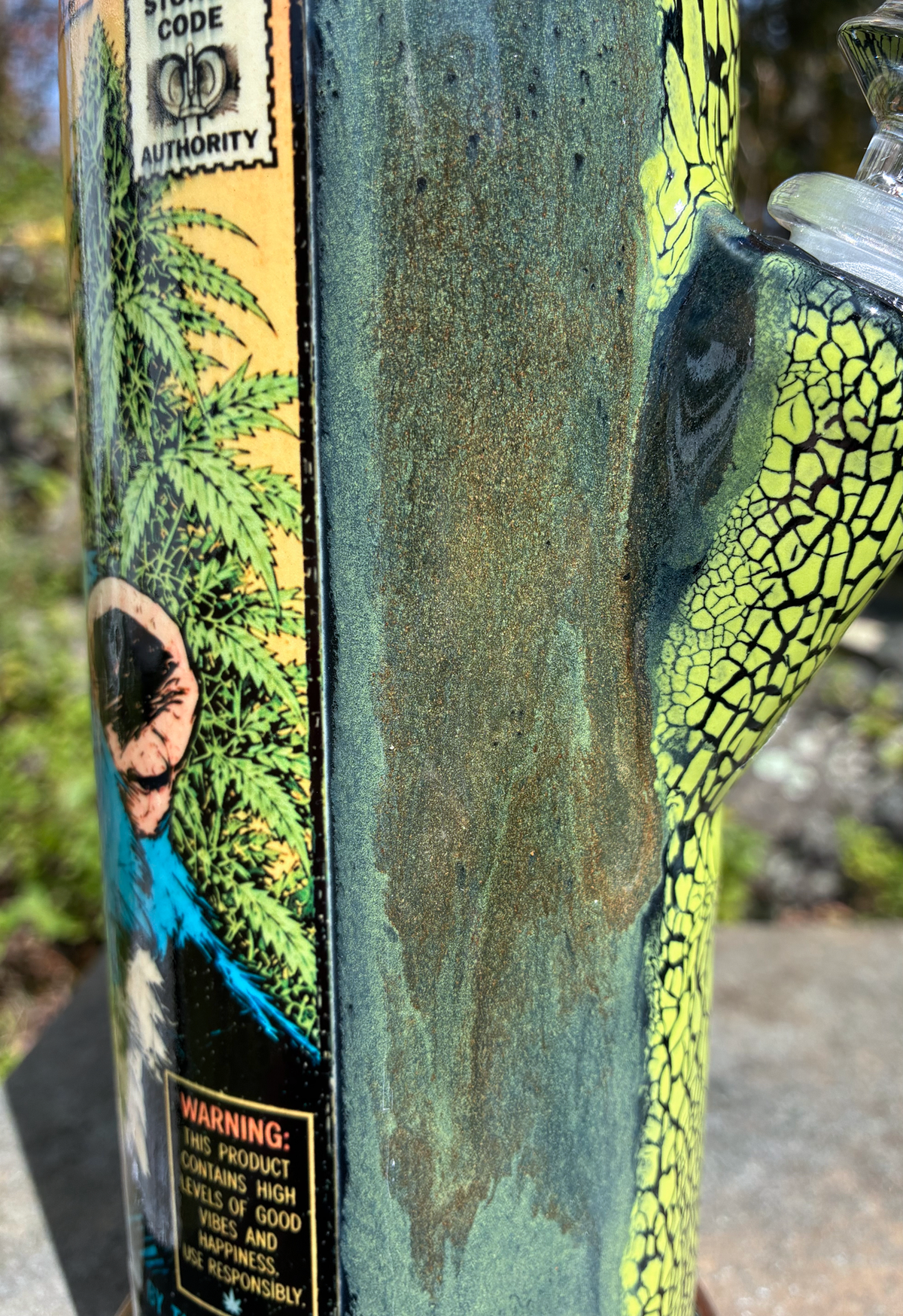 Stoned Strong Blue Chimp Handmade Ceramic Bong