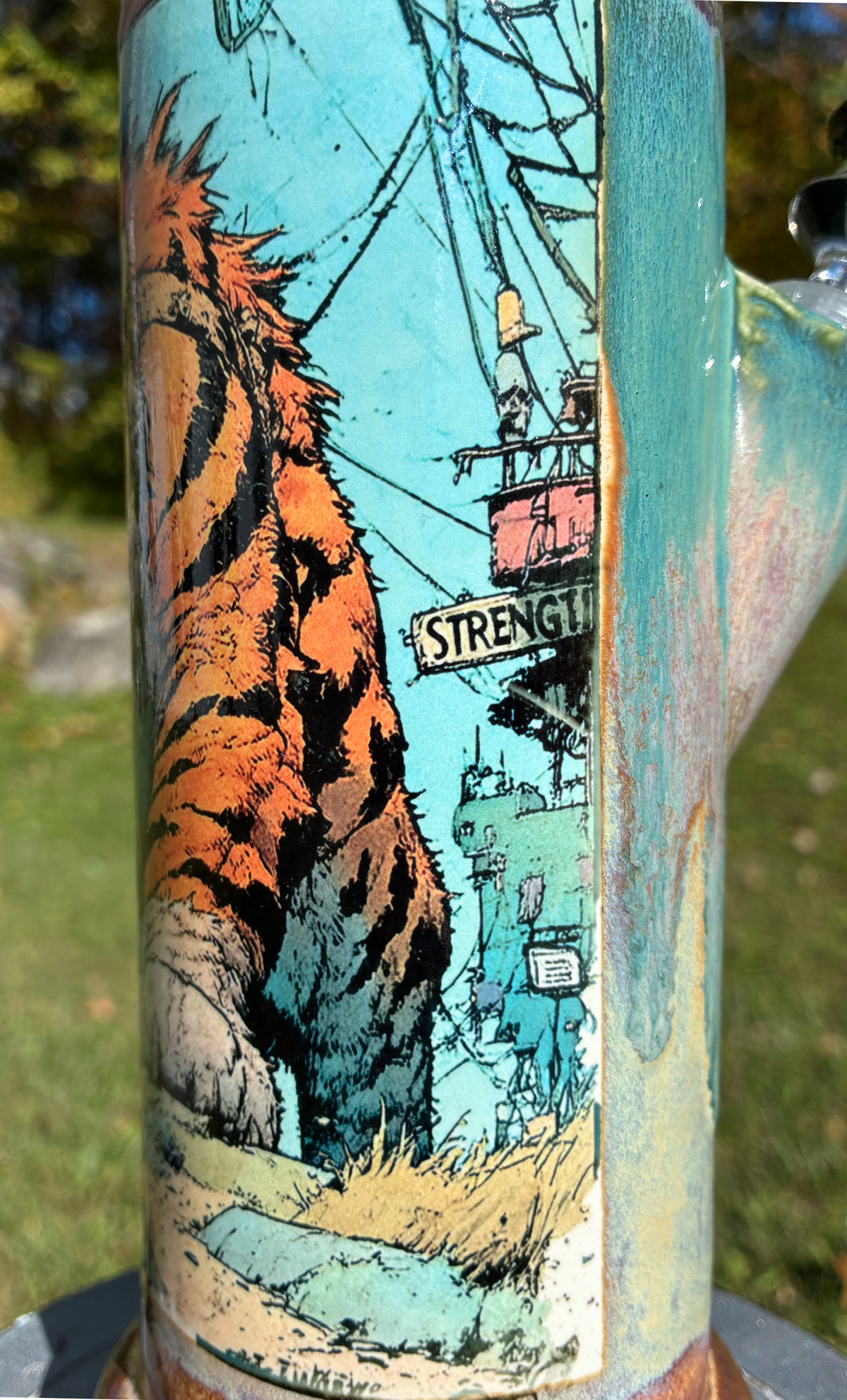Inner Strength Tiger Handmade Ceramic Bong