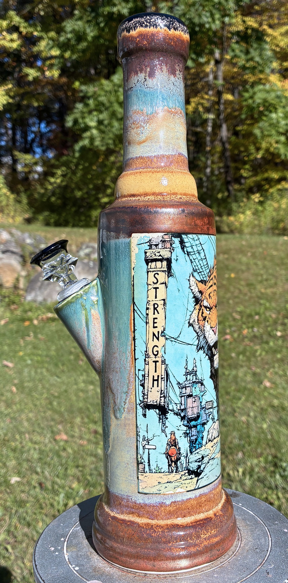 Inner Strength Tiger Handmade Ceramic Bong