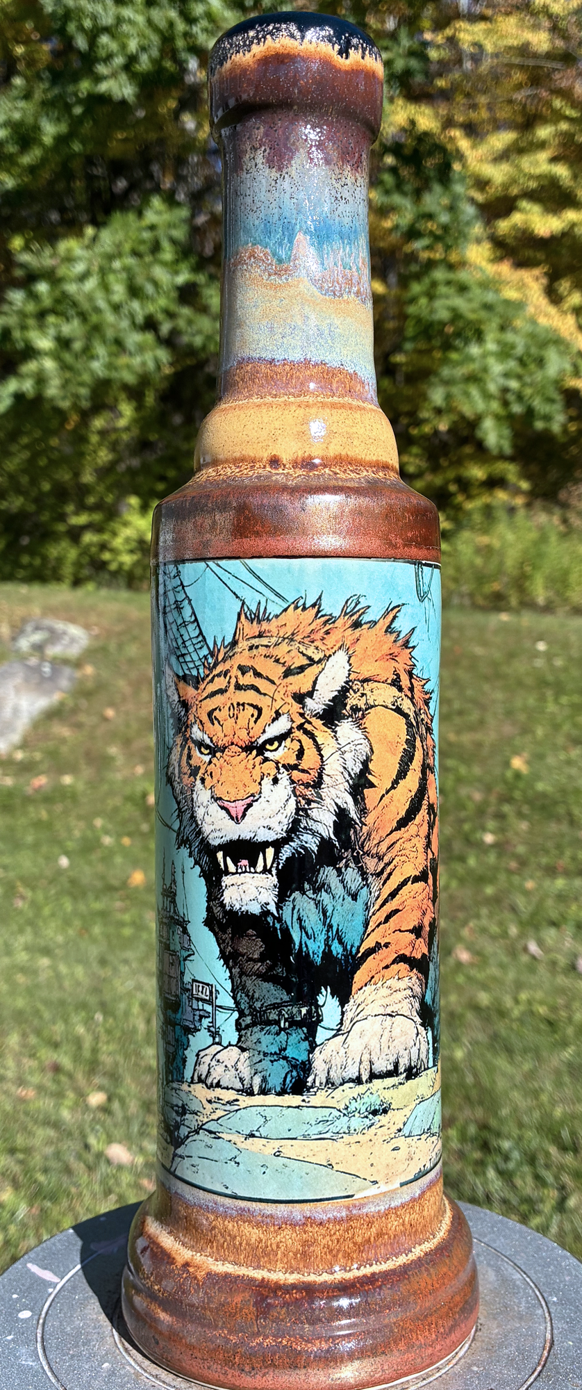 Inner Strength Tiger Handmade Ceramic Bong