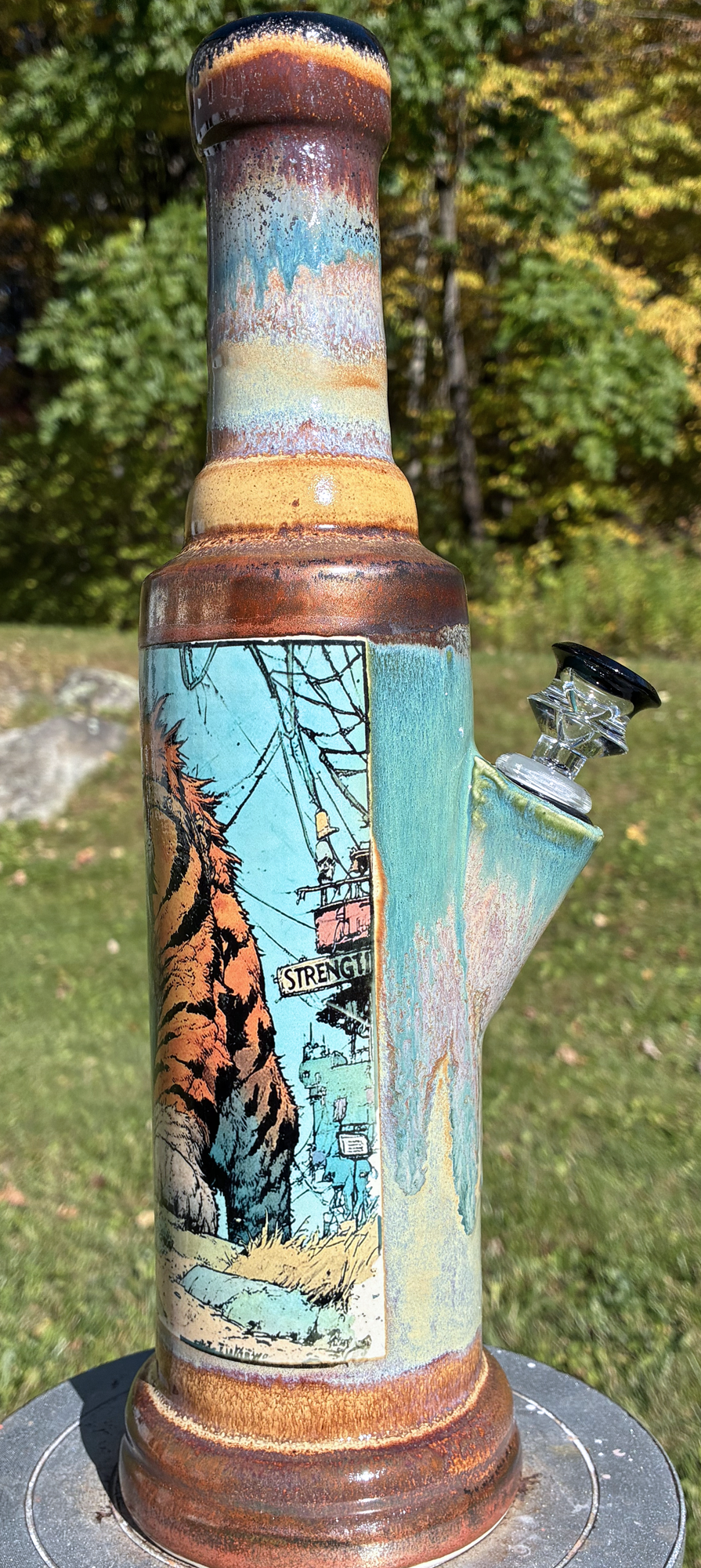 Inner Strength Tiger Handmade Ceramic Bong