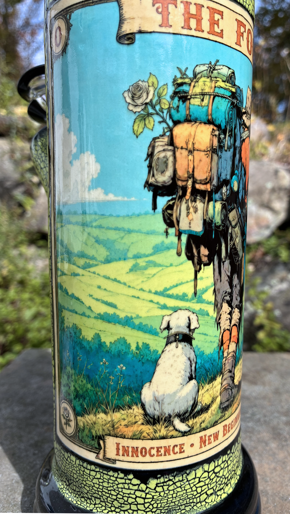 The Fool Tarot Card Handmade Ceramic Bong