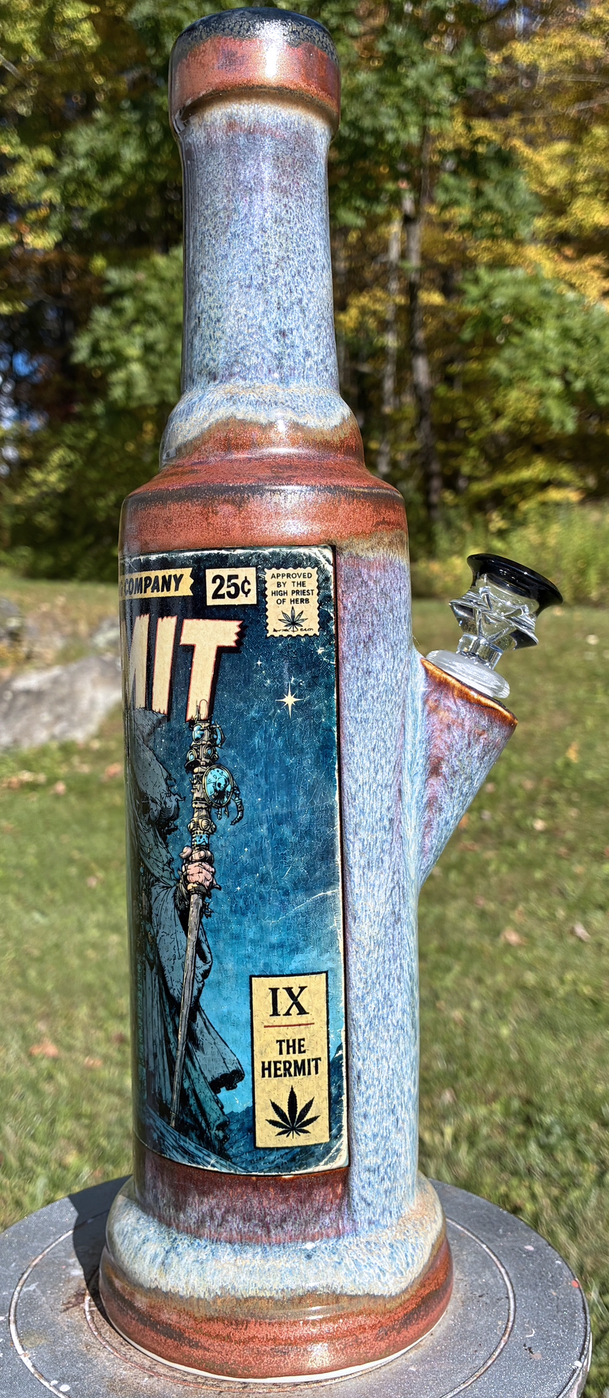The Hermit Tarot Card Ceramic Bong