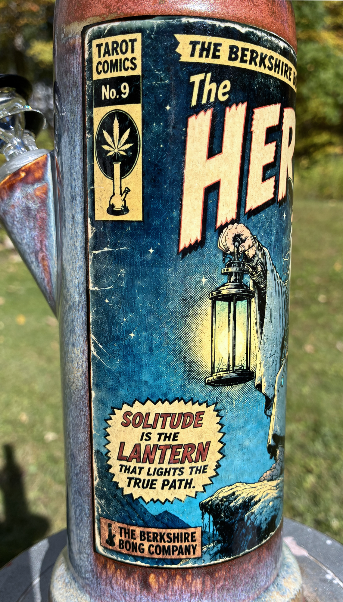 The Hermit Tarot Card Ceramic Bong