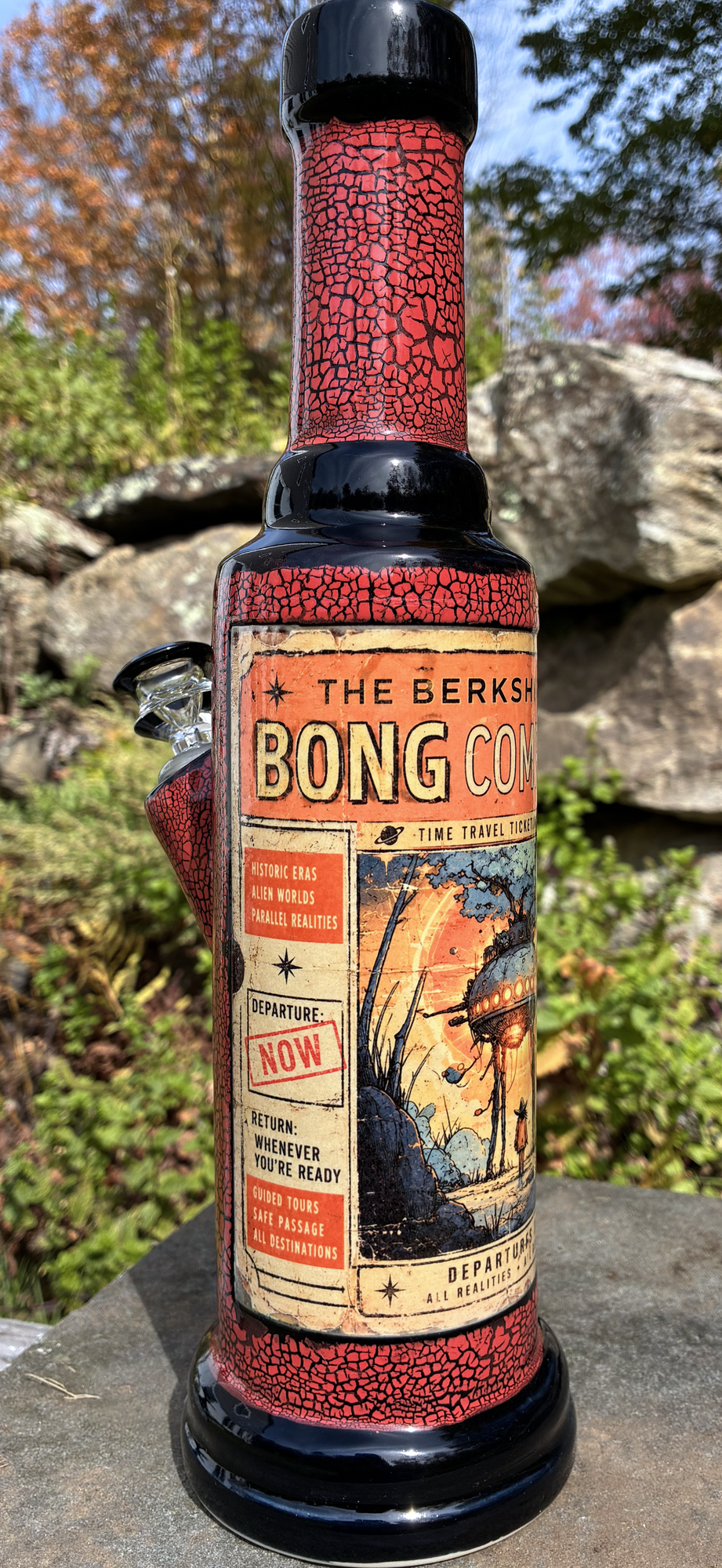 Time Travel Ceramic Bong Vintage Sci-Fi Art