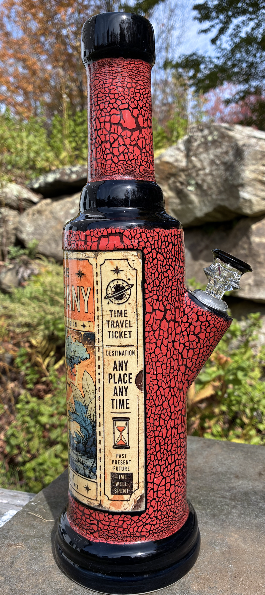Time Travel Ceramic Bong Vintage Sci-Fi Art