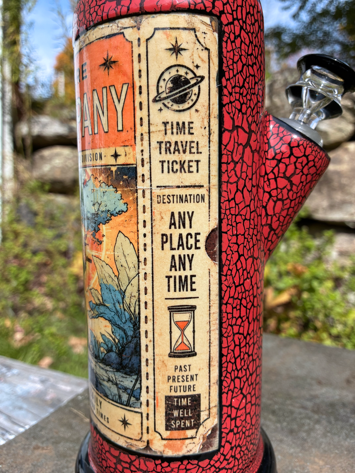 Time Travel Ceramic Bong Vintage Sci-Fi Art