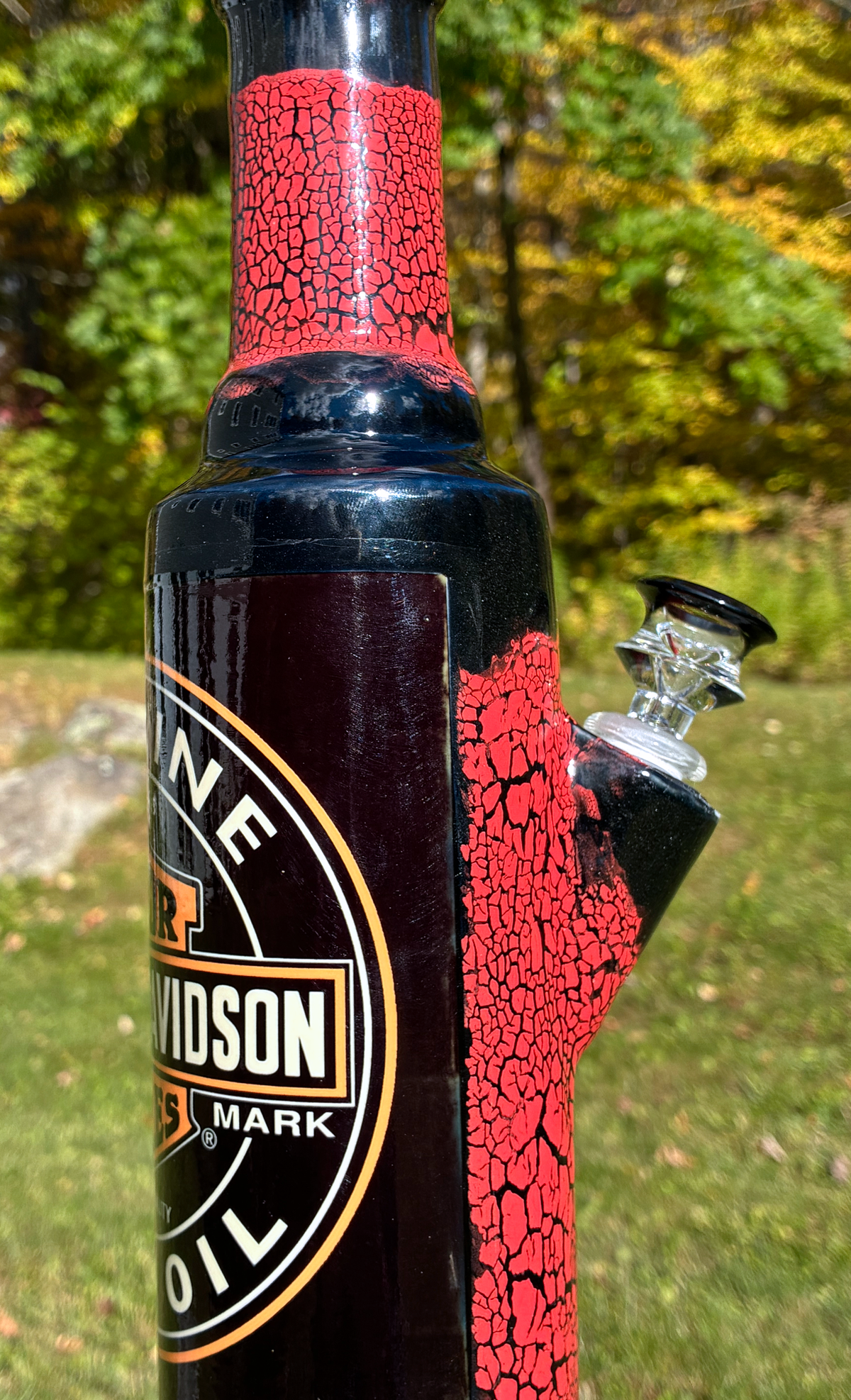 Harley-Davidson Oil Can Art Ceramic Bong