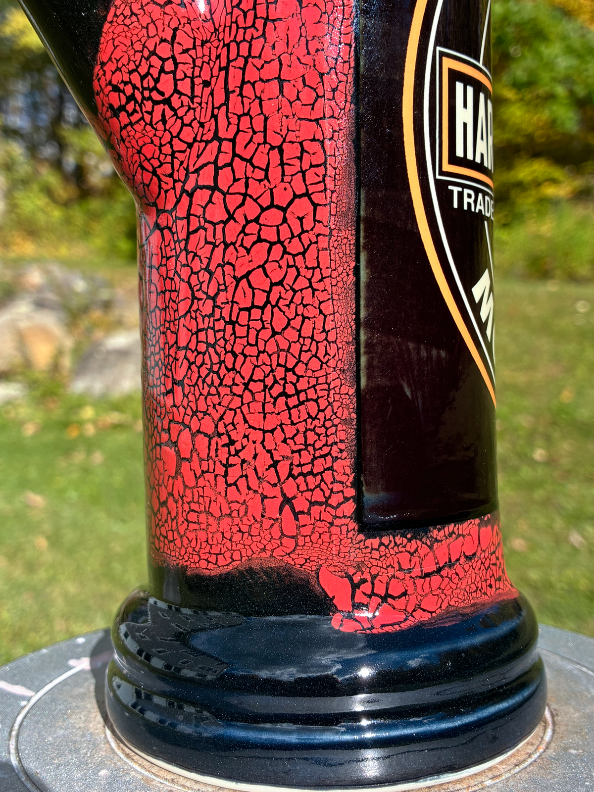 Harley-Davidson Oil Can Art Ceramic Bong