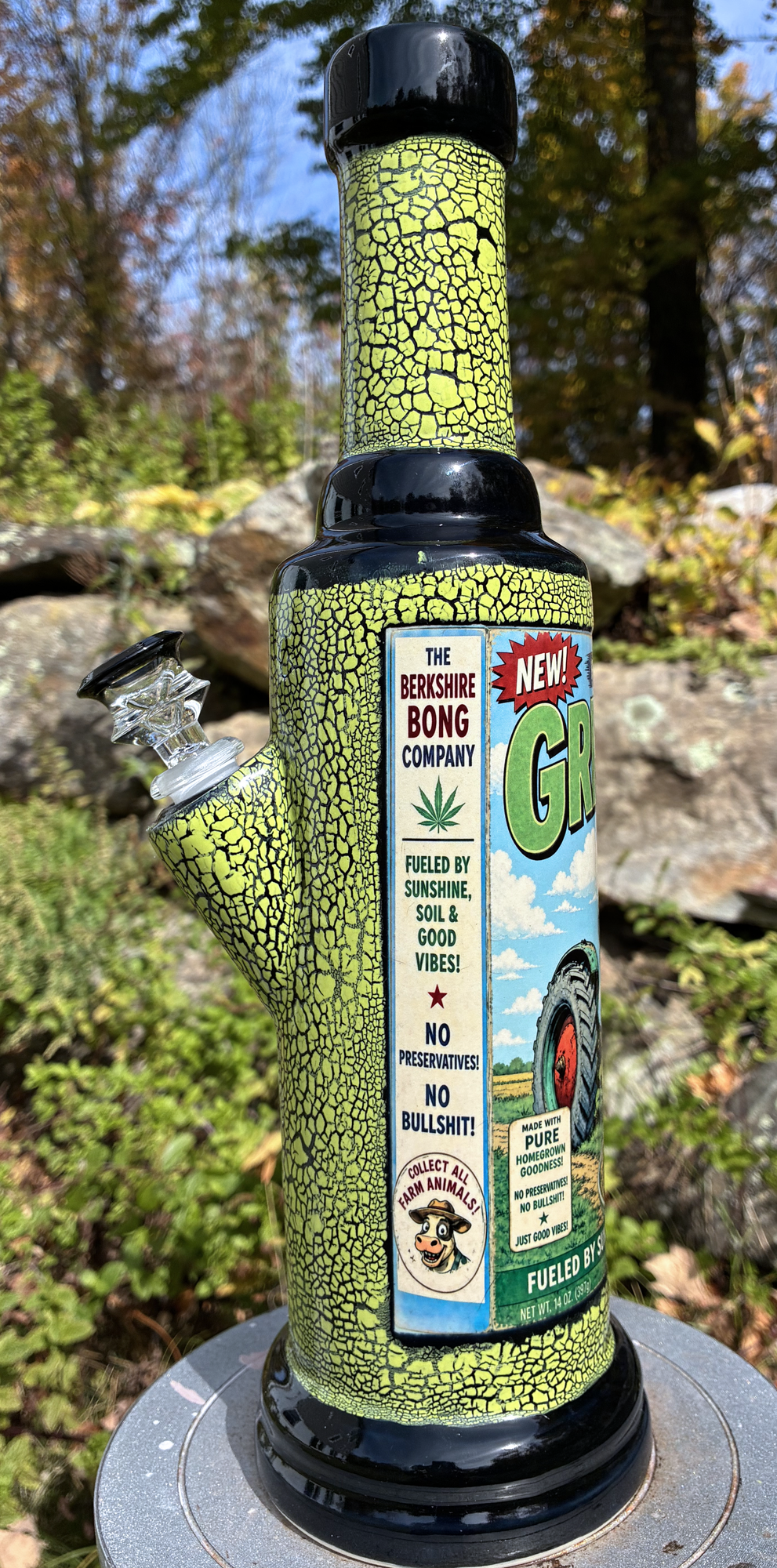 Green Nugs Ceramic Bong Vintage Cereal Box Art