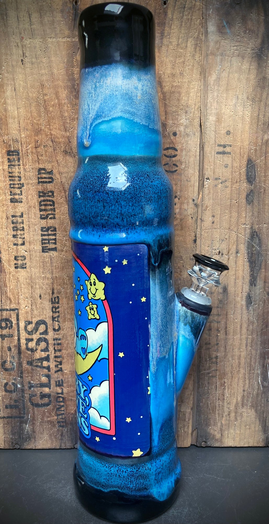 Ceramic Bong - "Care Bear - I Have Plans"