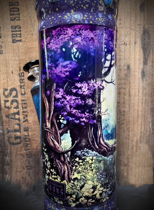 Ceramic bong featuring a woodland path and trees in the Berkshires.