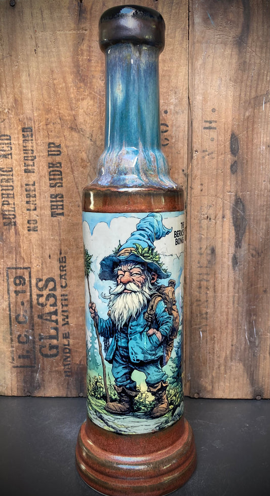Friendly Gnome Bong With Bud Tipped Walking Stick Long White Beard