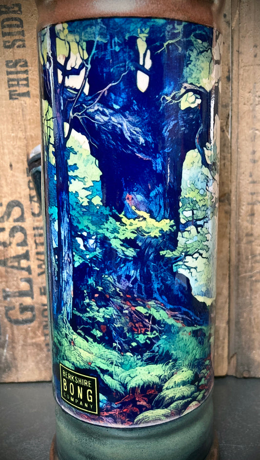 Ceramic Bong My Favorite Tree The Berkshires designed with a painted forest illustration