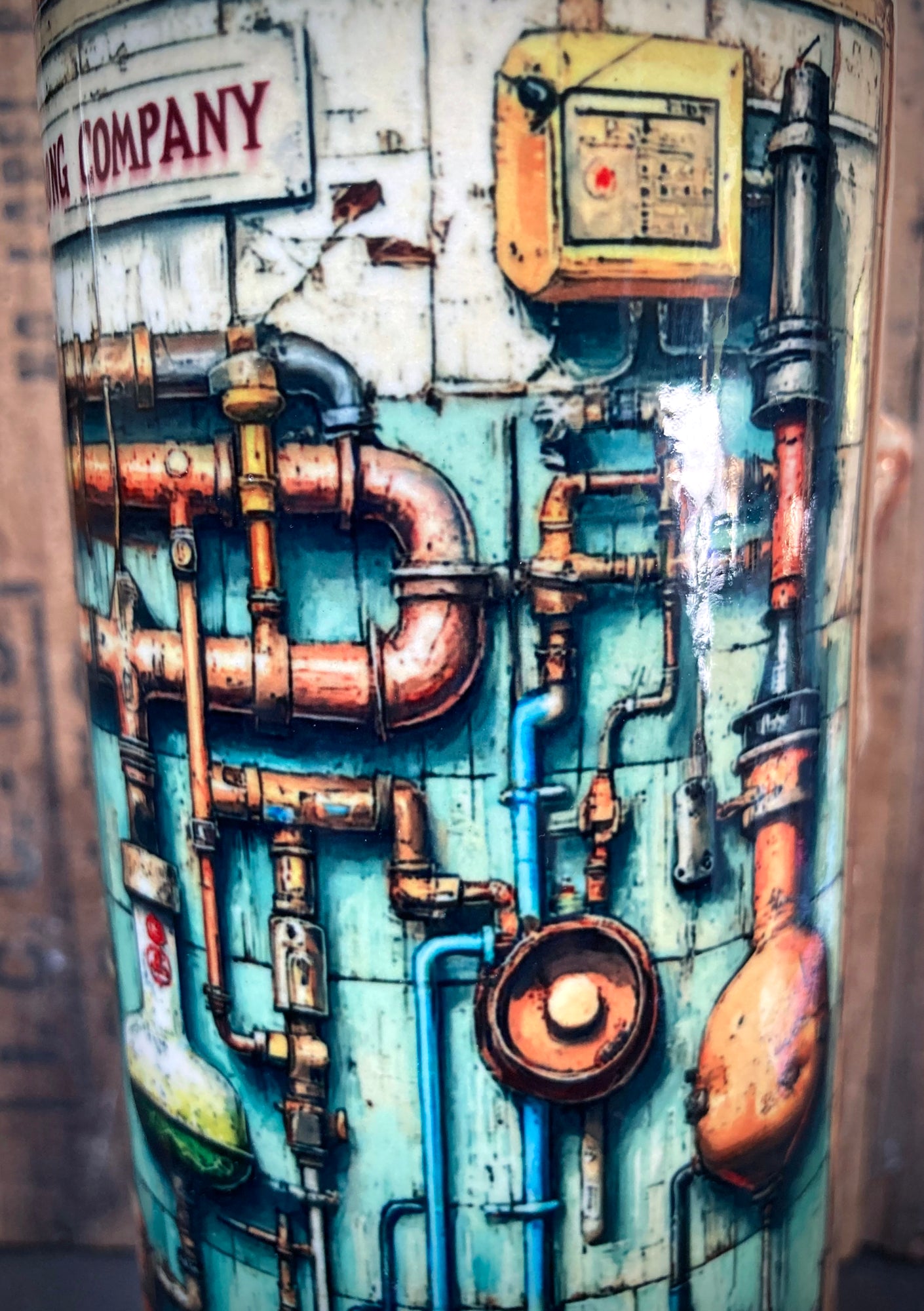 Detailed artwork of Berkshire Bong Company depicting Ceramic Bong Pipes And Gaskets Steampunk Art
