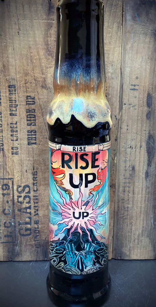 Berkshire Bong Company Ceramic Bong Rise Up Revolution Volcano Rebellion with colorful design