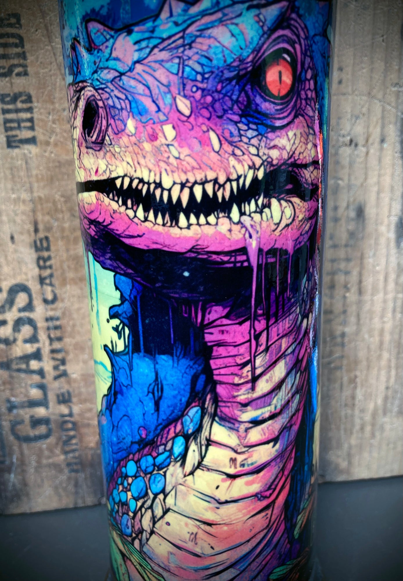 Ceramic dragon bong with vibrant colors and intricate dragon artwork for a unique smoking experience