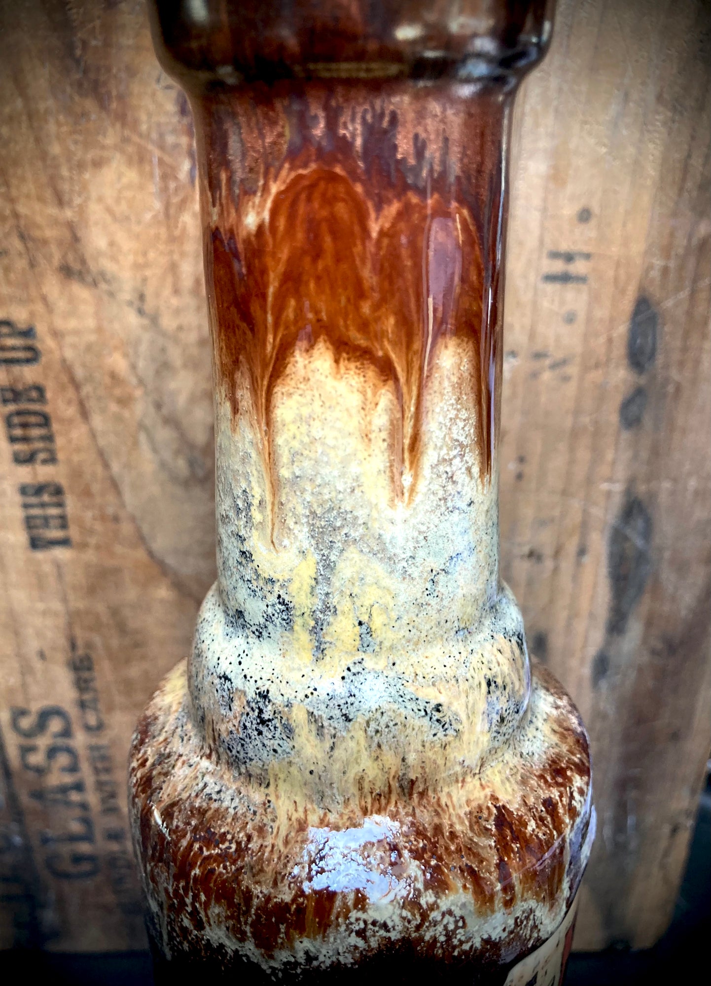 Handmade Ceramic Bong Laughing Emoji Dead with Unique Glazing Patterns and Textured Finish