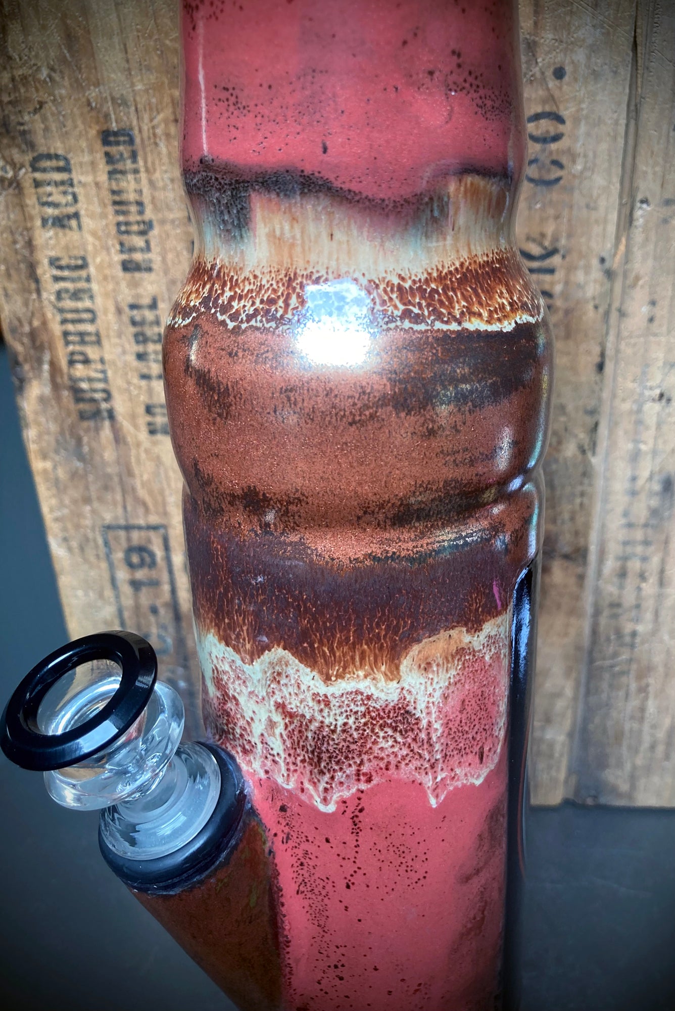 Ceramic Bong - "Vintage Harley Davidson Oil Can"