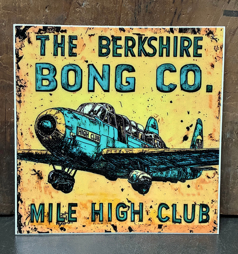 Mile High Club vintage airplane art sticker