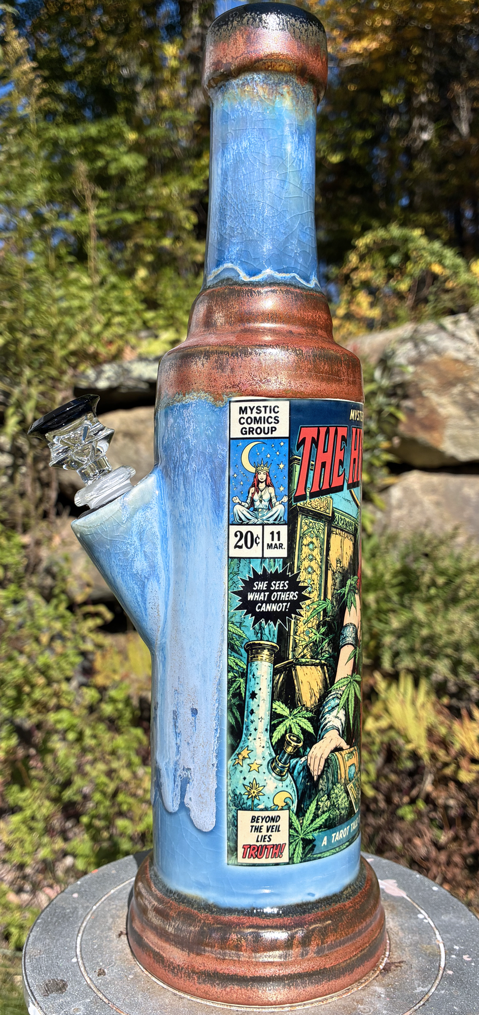 The High Priestess Tarot Card Ceramic Bong