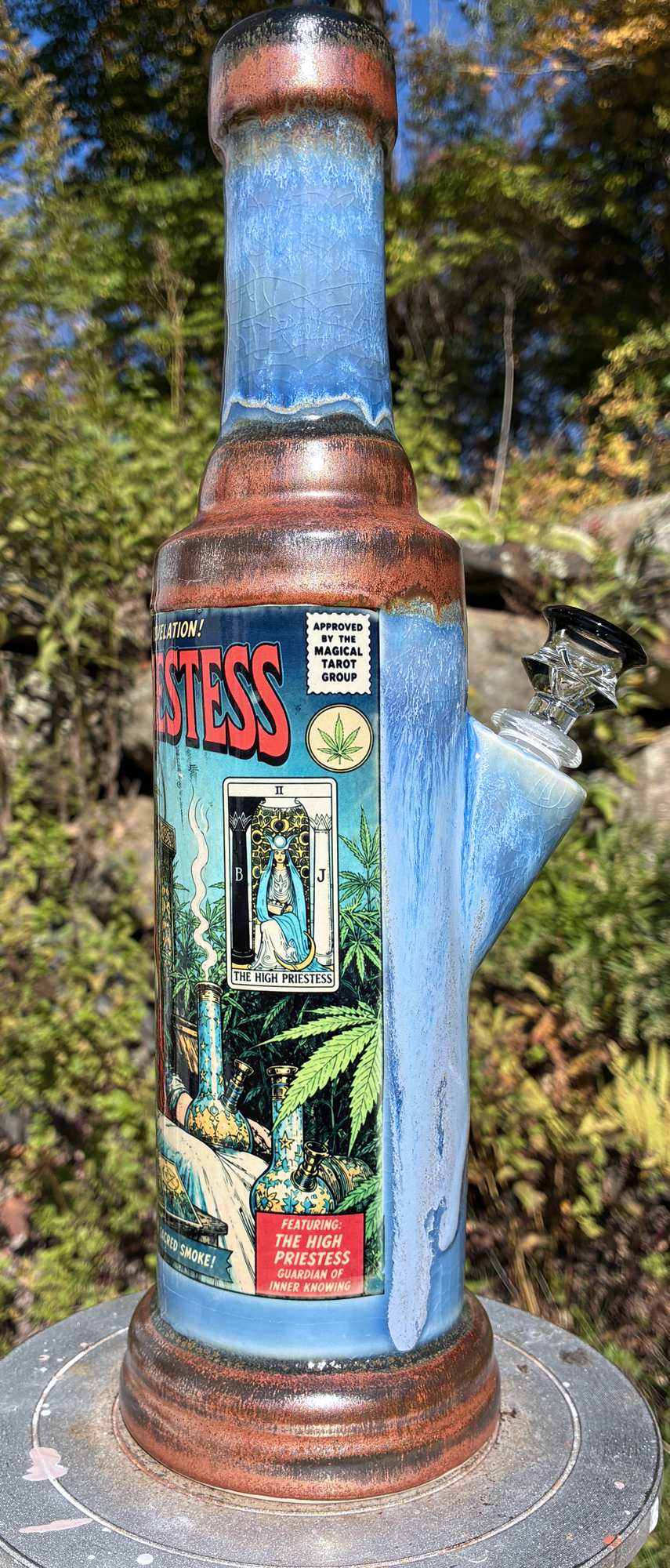 The High Priestess Tarot Card Ceramic Bong