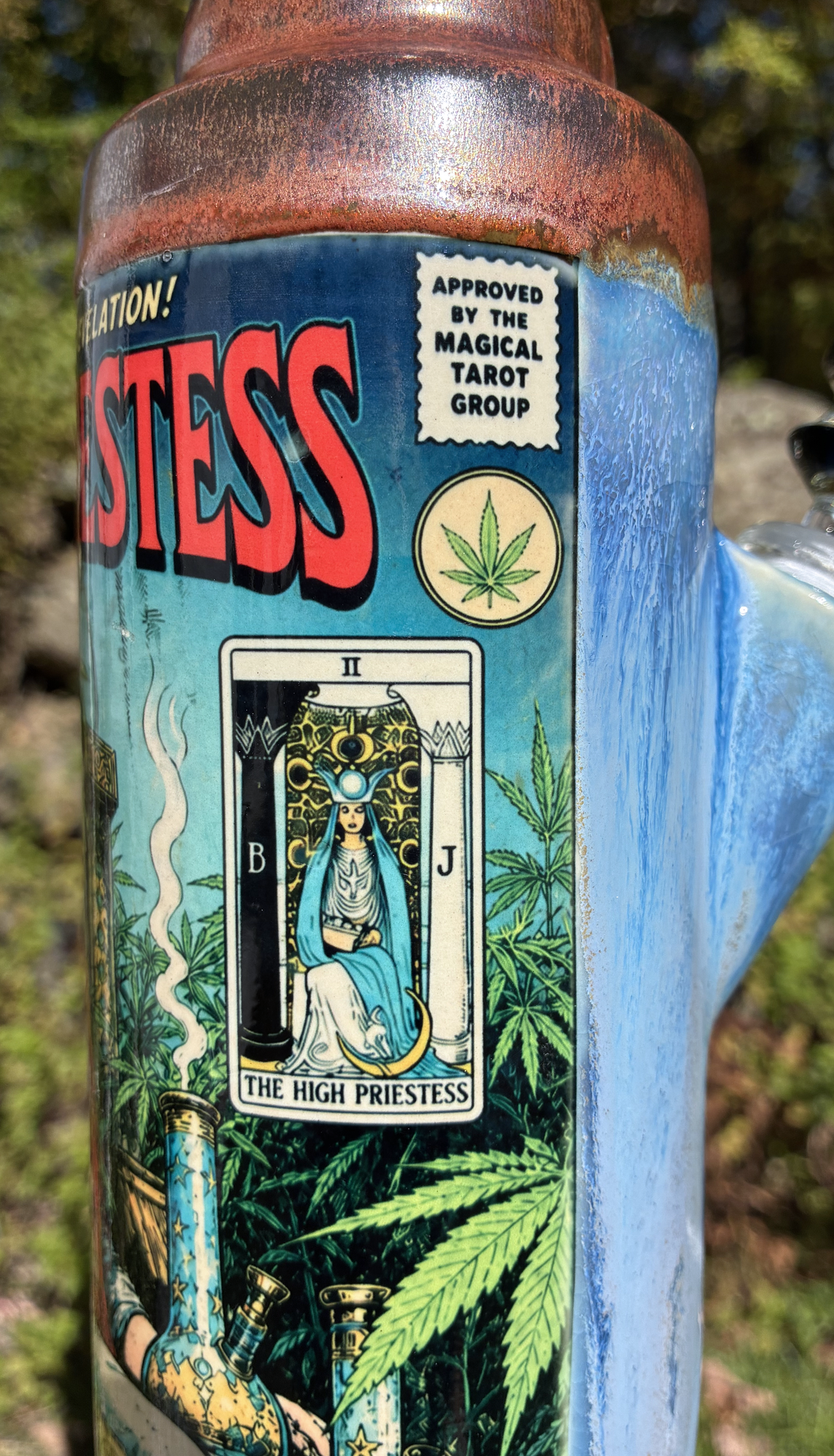 The High Priestess Tarot Card Ceramic Bong