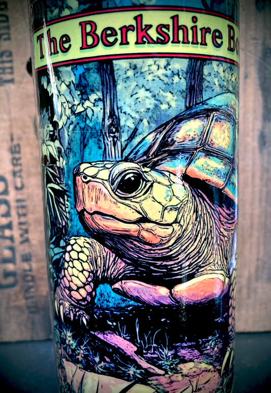Nature Lover Ceramic Water Pipe Forest Turtle Bong by Berkshire Bong Co colorful detailed turtle forest artwork on ceramic pipe