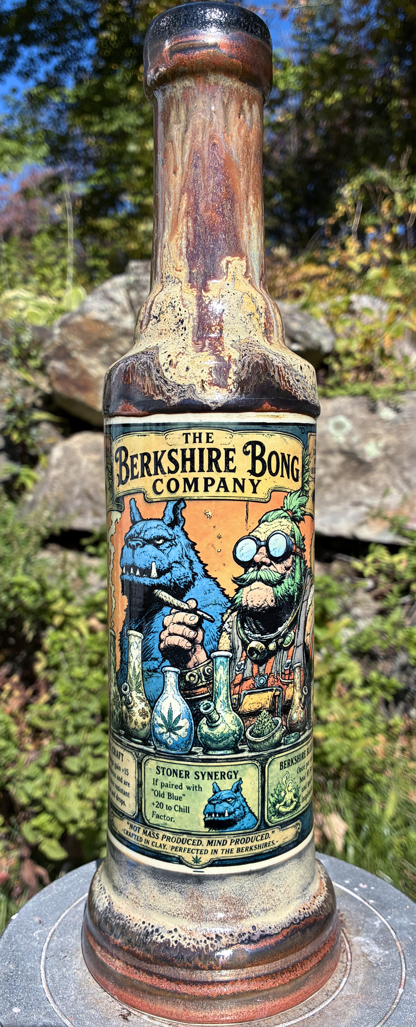 Old Blue and the Bong Maker Ceramic Bong