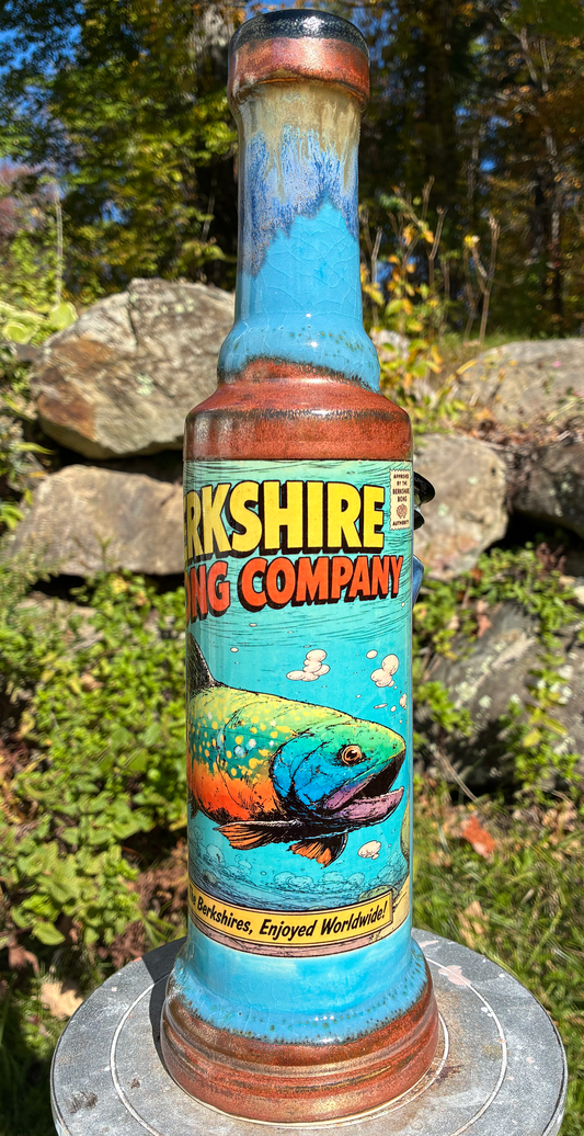 The Berkshires Rainbow Trout handmade ceramic bong by The Berkshire Bong Company.