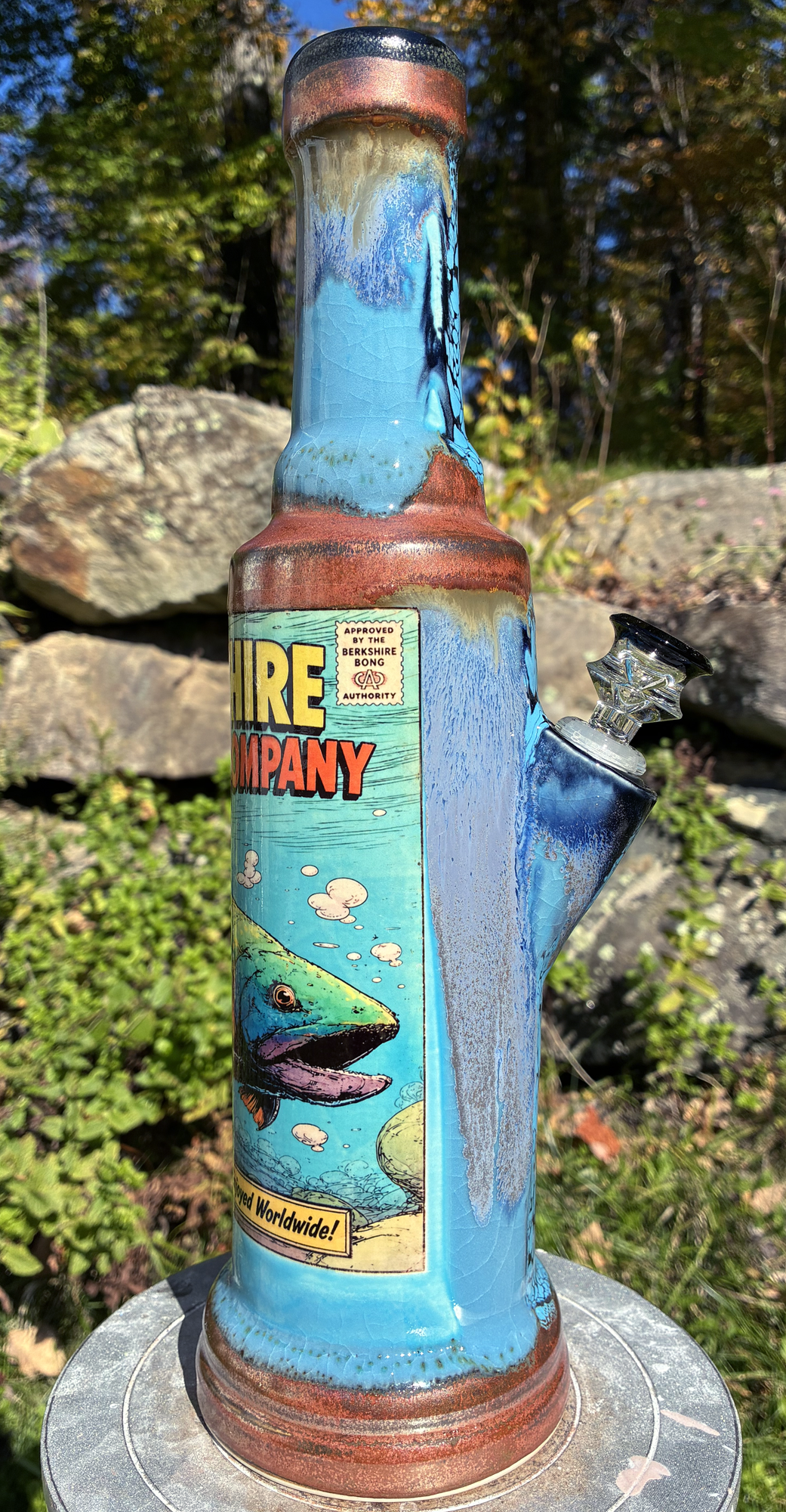 The Berkshires Rainbow Trout Handmade Ceramic Bong