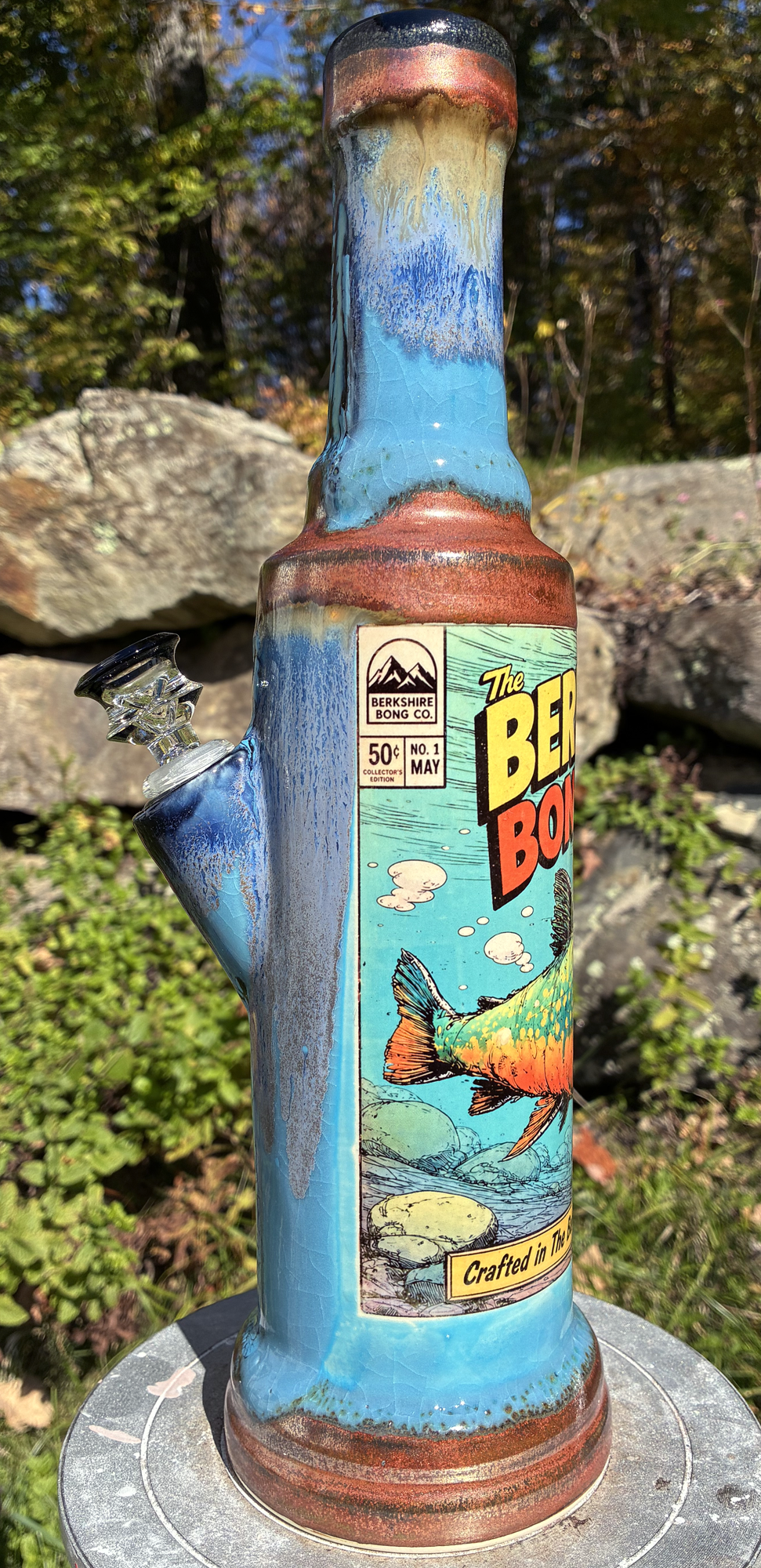 The Berkshires Rainbow Trout Handmade Ceramic Bong