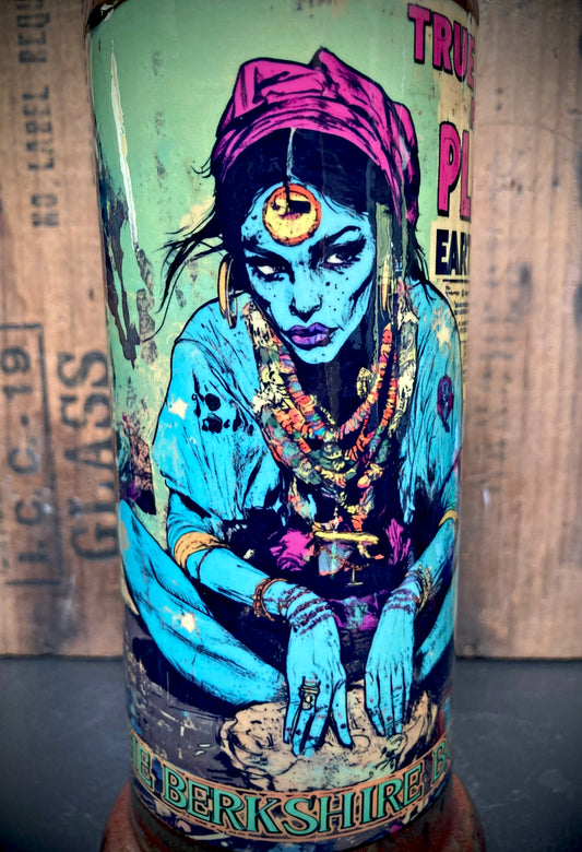True Stories from Planet Earth Ceramic Bong by Berkshire Bong Company featuring blue mystic artwork