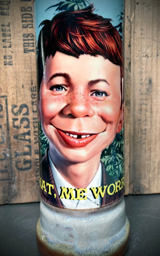 Vintage Mad Magazine Bong Alfred E Neuman featuring colorful artwork and a playful weed design