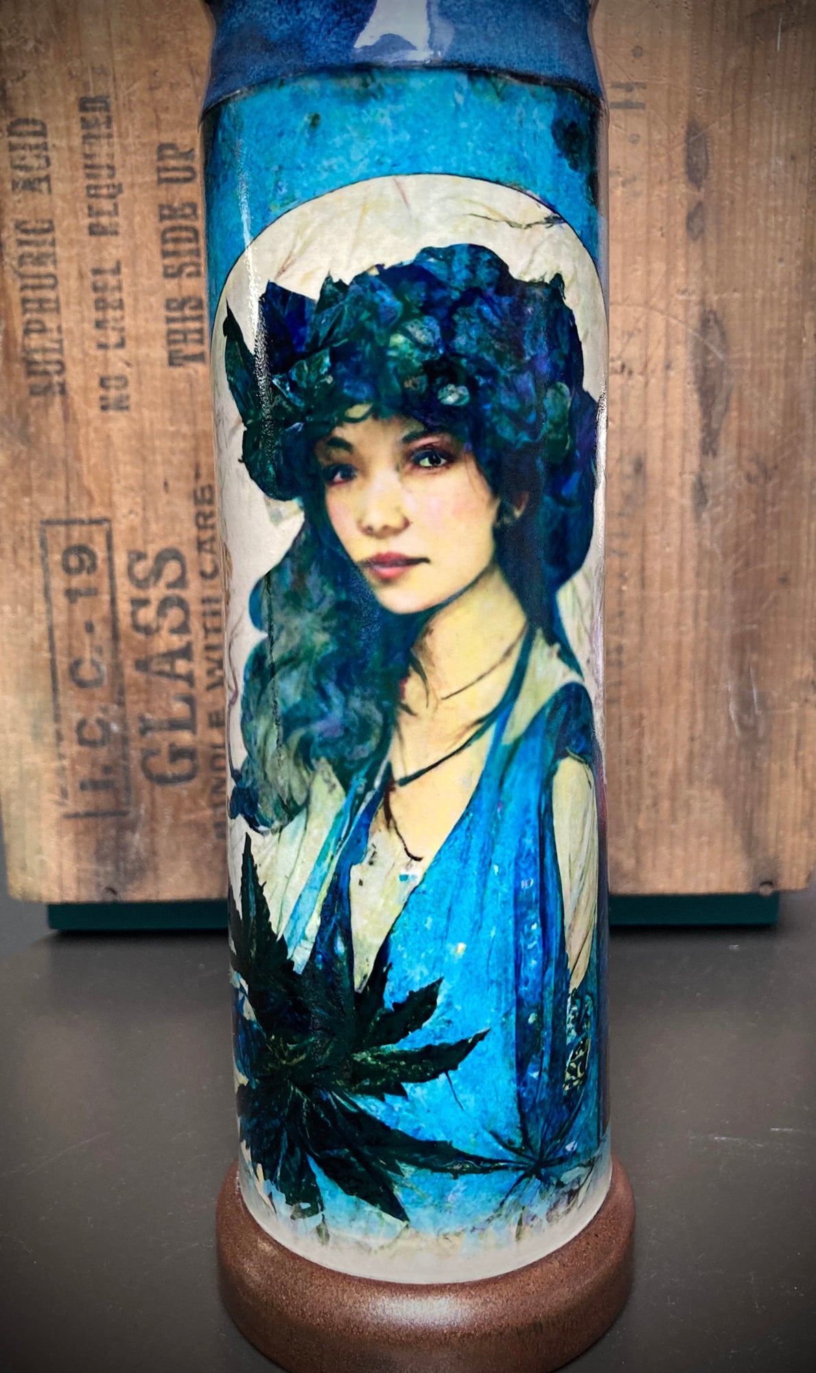 Ceramic Bong - "Art Nouveau - Blue Dream"