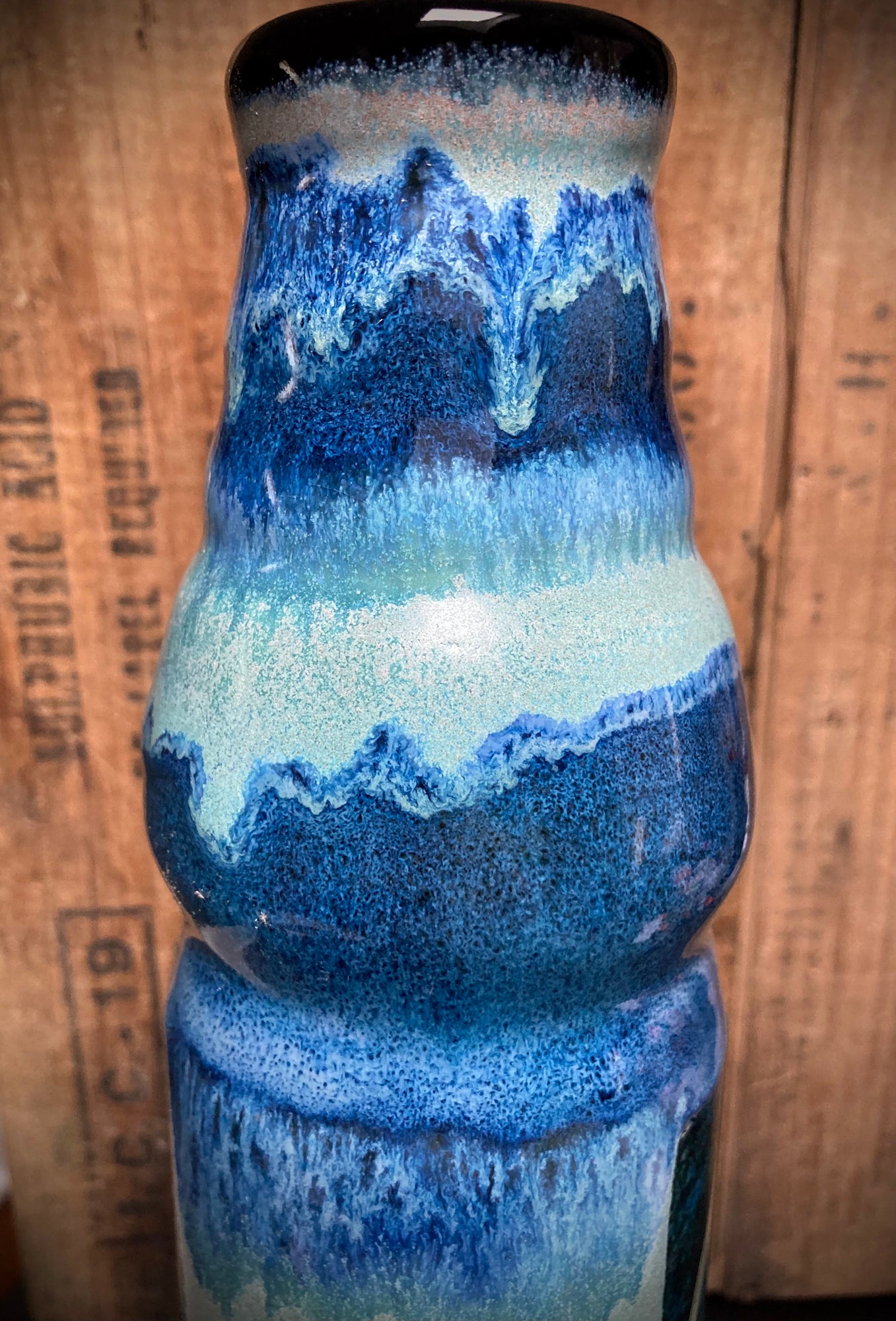 Ceramic Bong - "Art Nouveau - Blue Dream"
