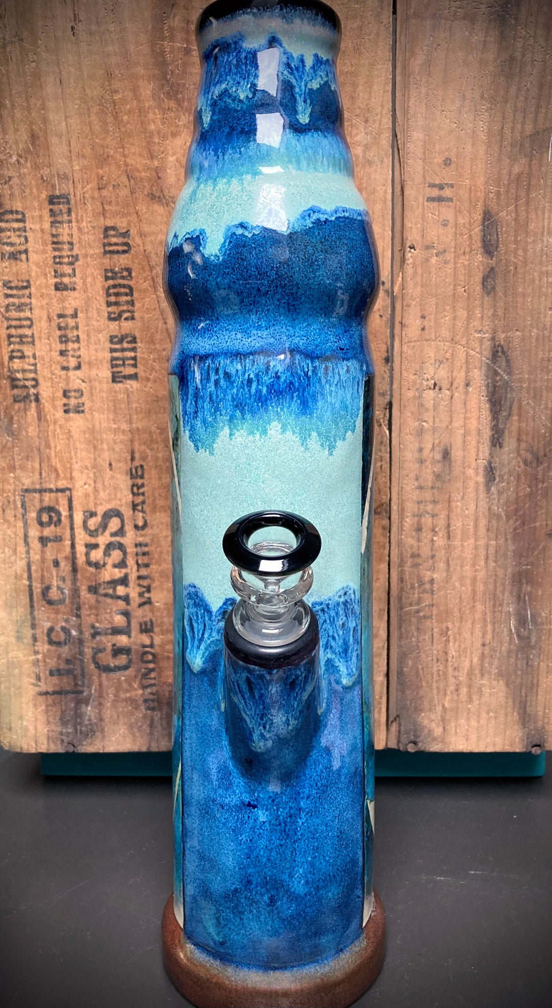 Ceramic Bong - "Art Nouveau - Blue Dream"