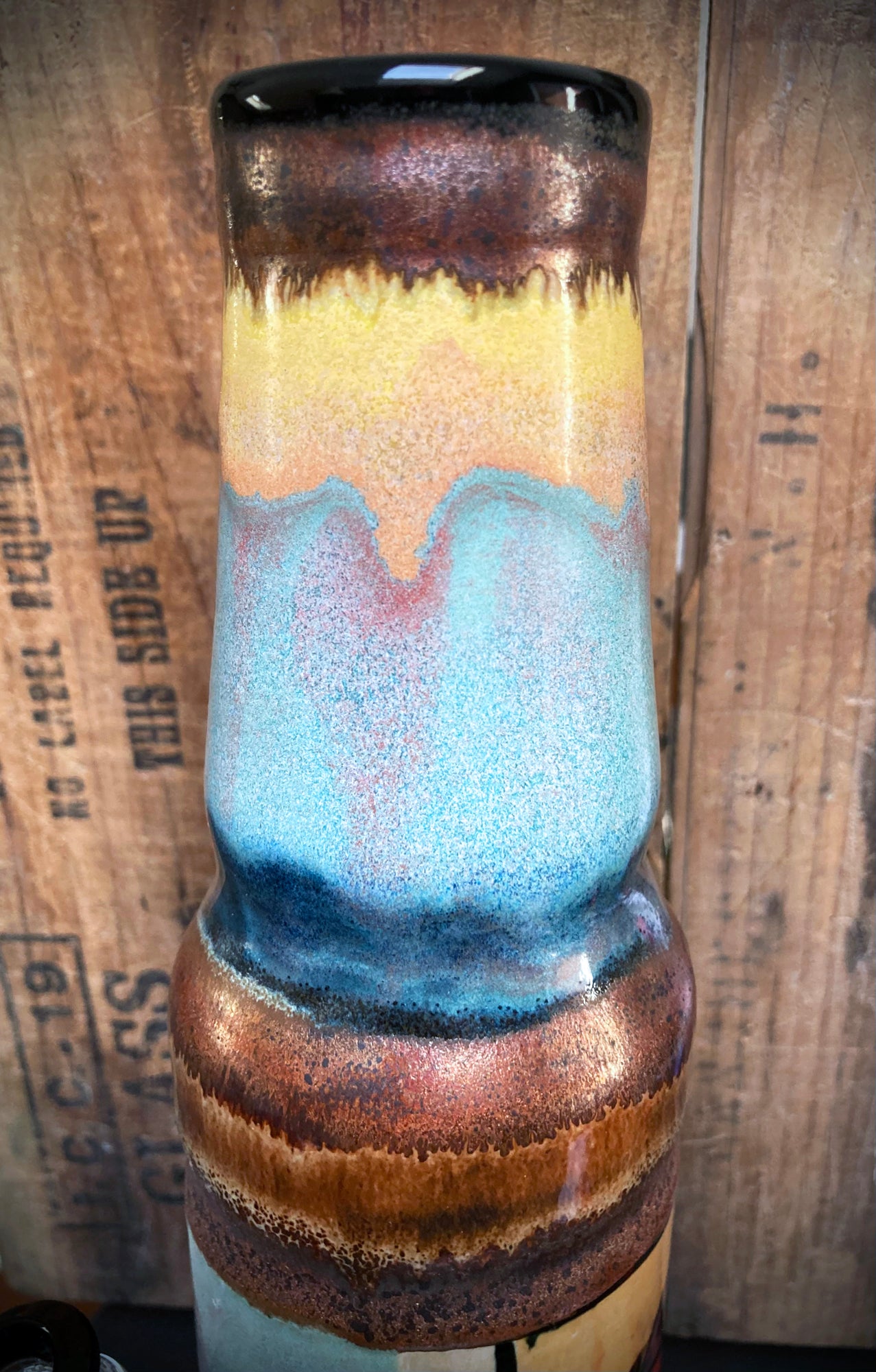 Ceramic Art Bong Cosmic Secret Water Pipe with Beautiful Colorful Glaze and Unique Design