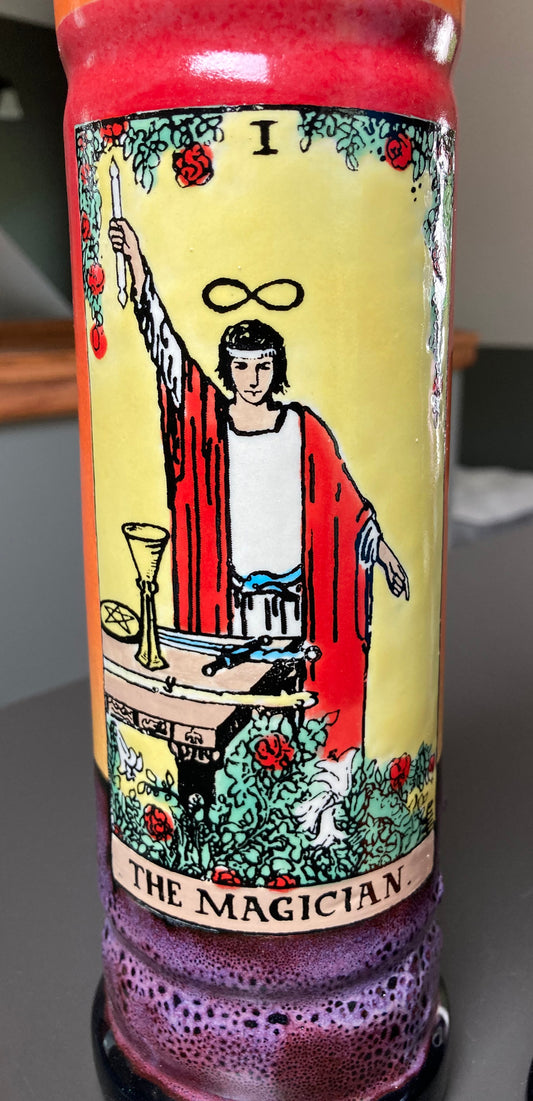 Ceramic Bong The Magician Tarot Card Water Pipe by Berkshire Bong Company with detailed colorful design