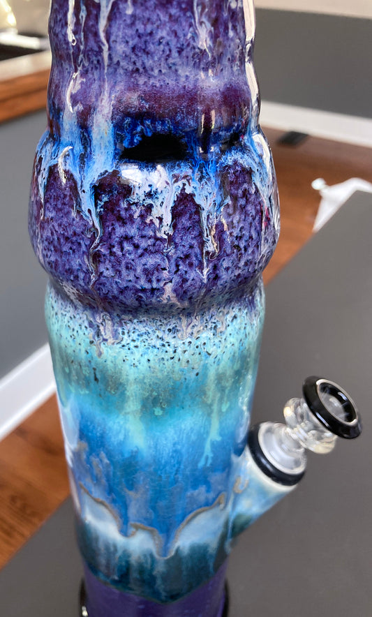 Ceramic Bong - Purple Top & Bottom